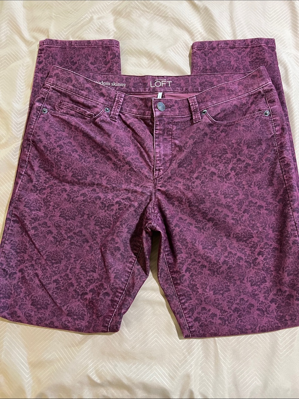 Ann Taylor Loft Modern Skinny Purple Print Jeans 29/8